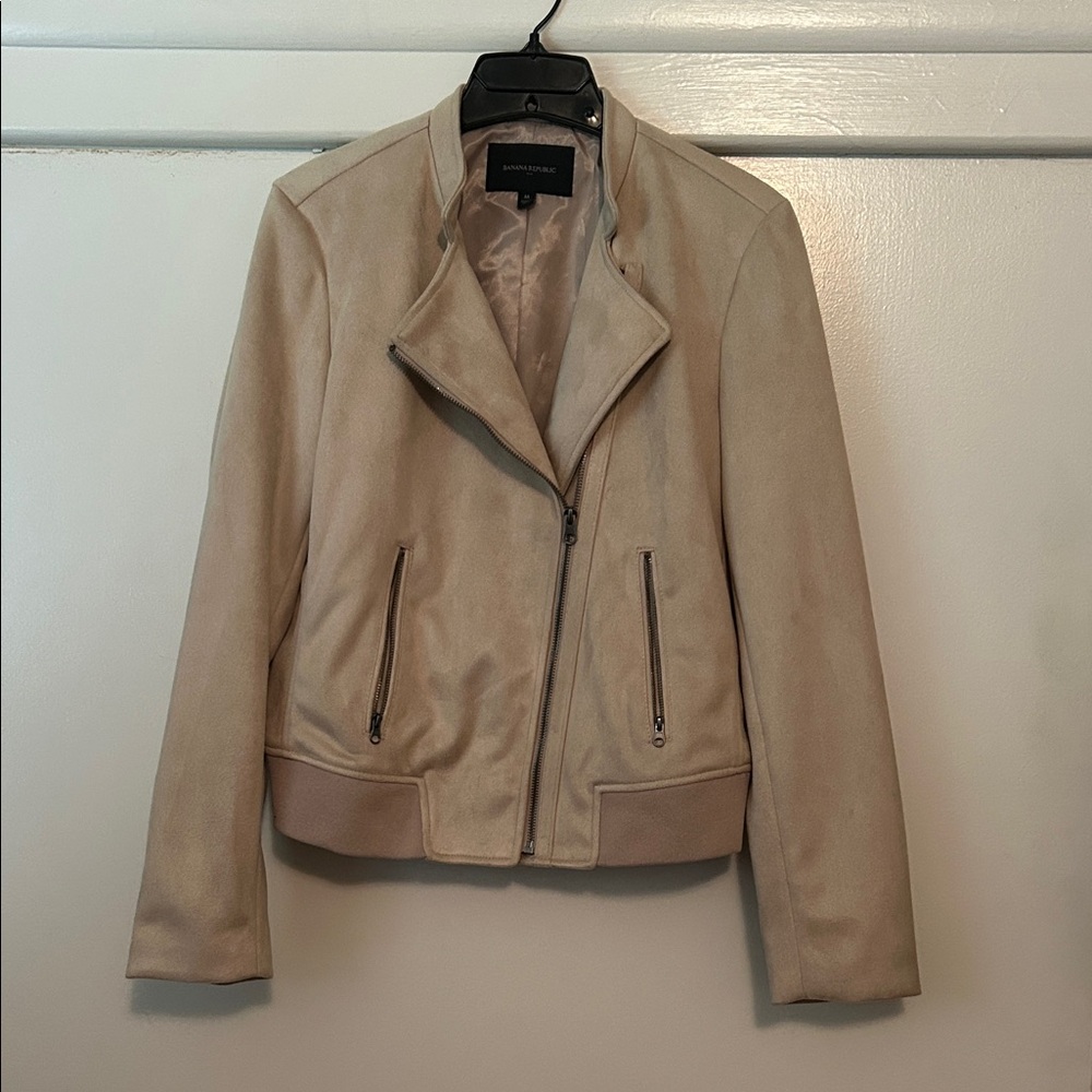 Beige Faux Suede Women's Jacket